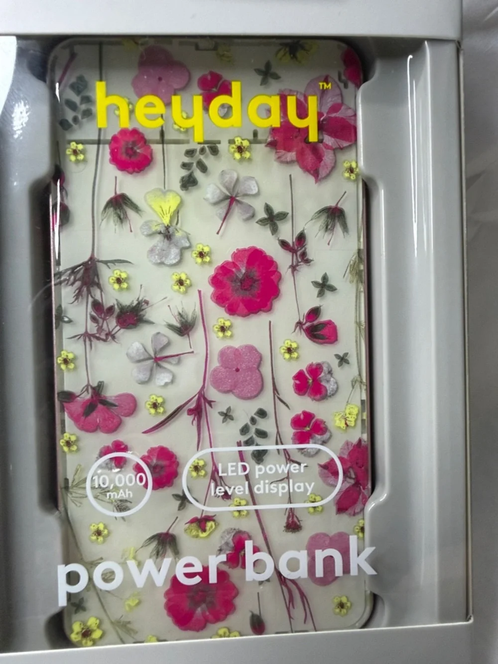 heyday Pink Floral Power Bank